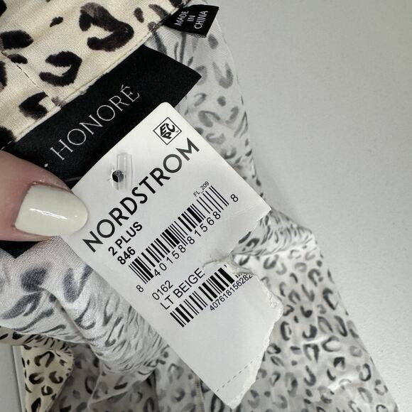 11 Honore Womens Top 2 Beige Cheetah Animal Print Long Duster Cardigan Resort - Picture 11 of 13